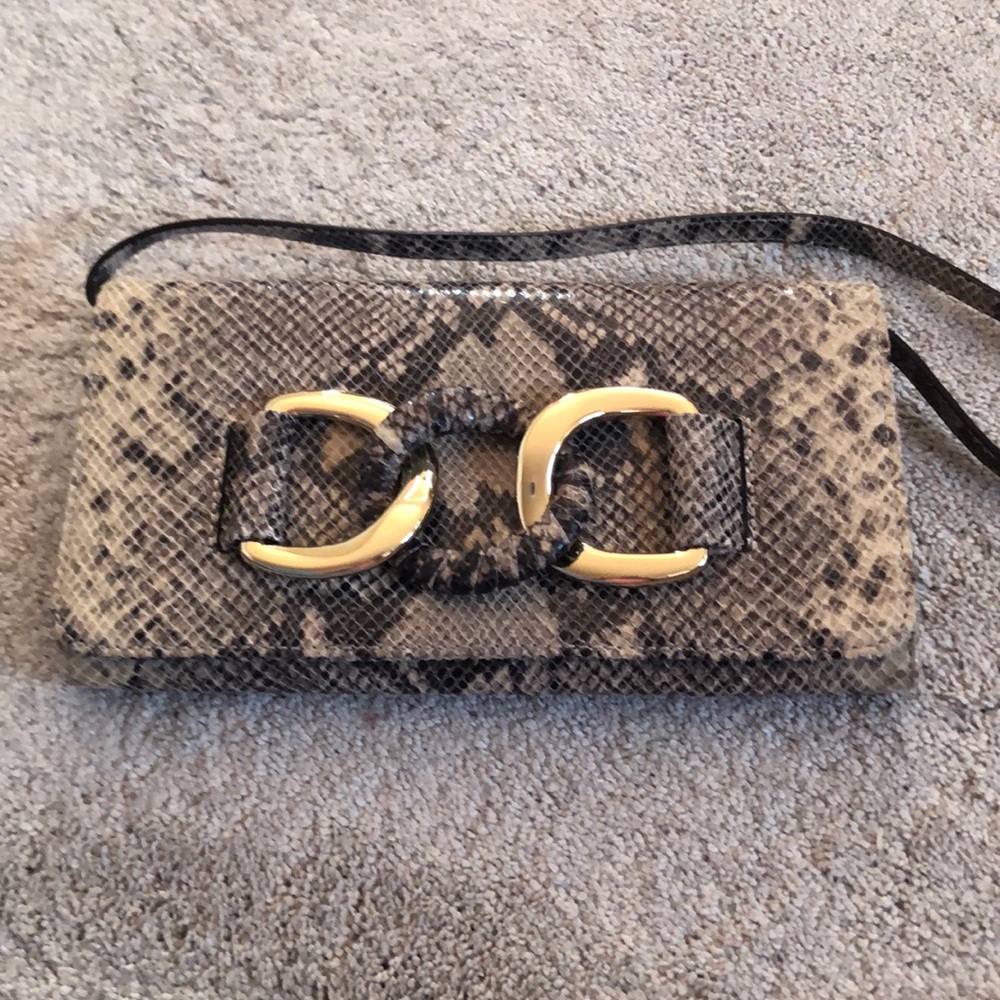 Michael Kors New Leather/Snake Clutch